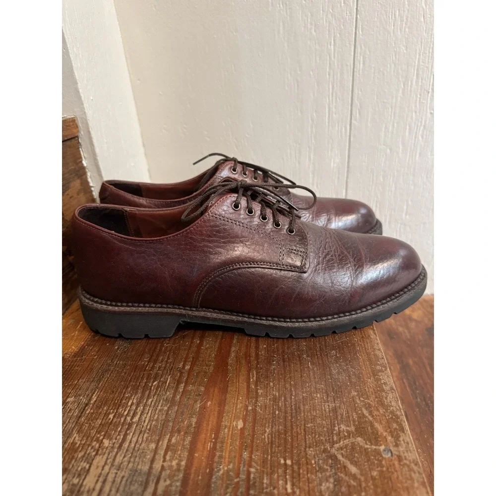 H.S. Trask Gallatin 1001 Bison Leather Derby Shoes Oxblood Brown Sz 11 M USA